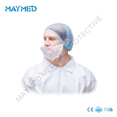 Blue Earloop Single Use PP Nonwoven Disposable Beard Covers with single elastic or double elastics